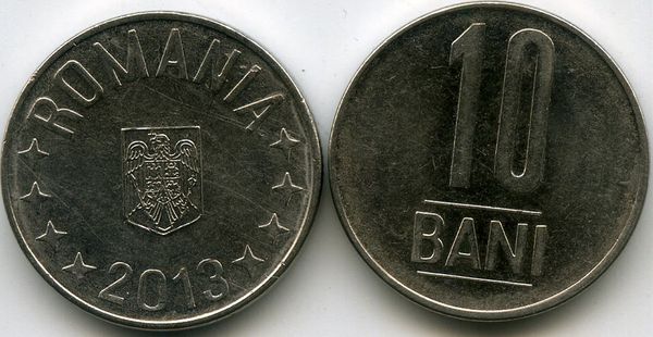 Монета 10 бани 2013г Румыния