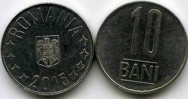 Монета 10 бани 2015г Румыния