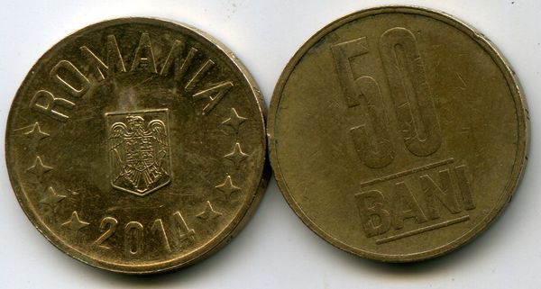 Монета 50 бани 2014г Румыния
