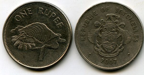 Монета 1 рупия 2007г Сейшеллы