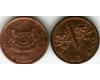 Монета 1 цент 1995г Сингапур