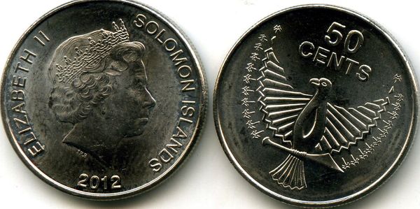Монета 50 центов 2012г Соломоновы Острова