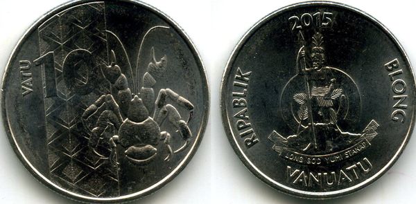 Монета 10 вату 2015г Вануату