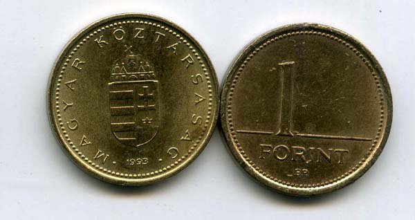 Монета 1 форинт 1993г Венгрия