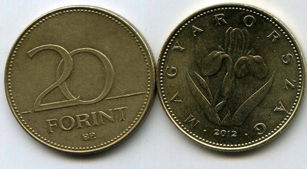 Монета 20 форинт 2012г Венгрия