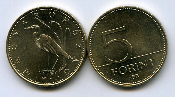 Монета 5 форинтов 2012г Венгрия