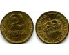 Монета 2 динара 1938г большая Югославия