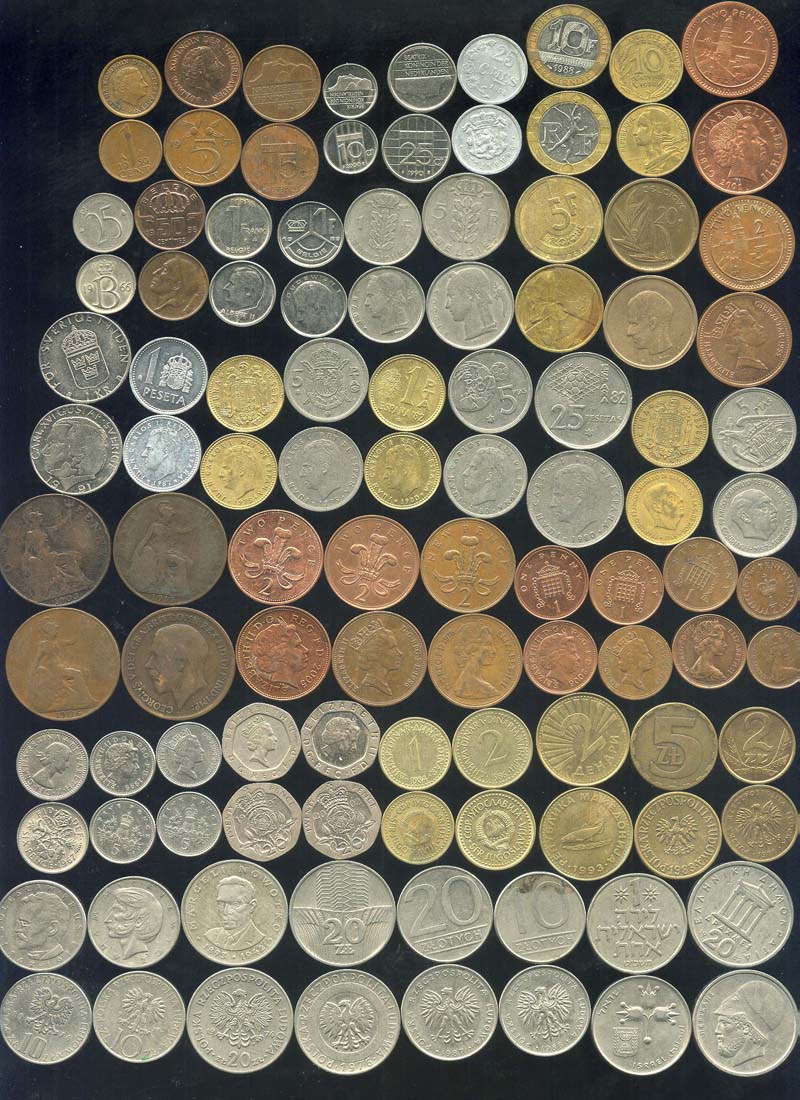 Набор монет стран Европы 20 века 54 штуки