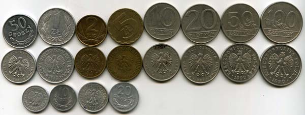 Набор монет 10 грош-100 злотых Польша