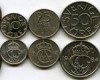 Набор монет неполный 10 оре -50 оре года разные Швеция