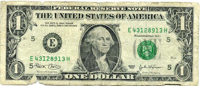Бона 1 доллар 2003г E США