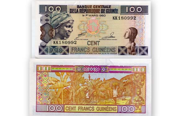 Бона 100 франков 1998г Гвинея