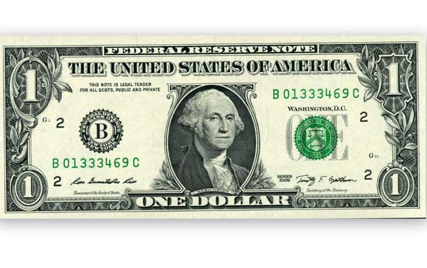 Бона 1 доллар 2009г B США