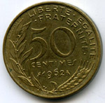 Монеты 50 сентим(1/2 франка)