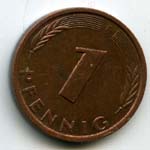 Монеты 1 пфенинг