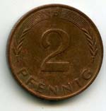 Монеты 2 пфенинга