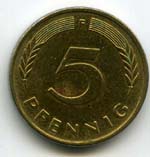 Монеты 5 пфенингов