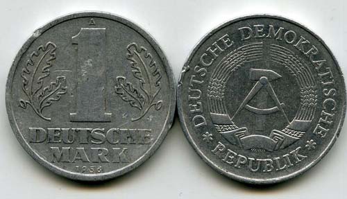 Монета 1 марка 1956г Германия