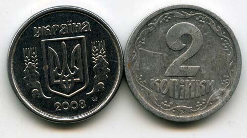 Монета 2 копийки 2008г Украина
