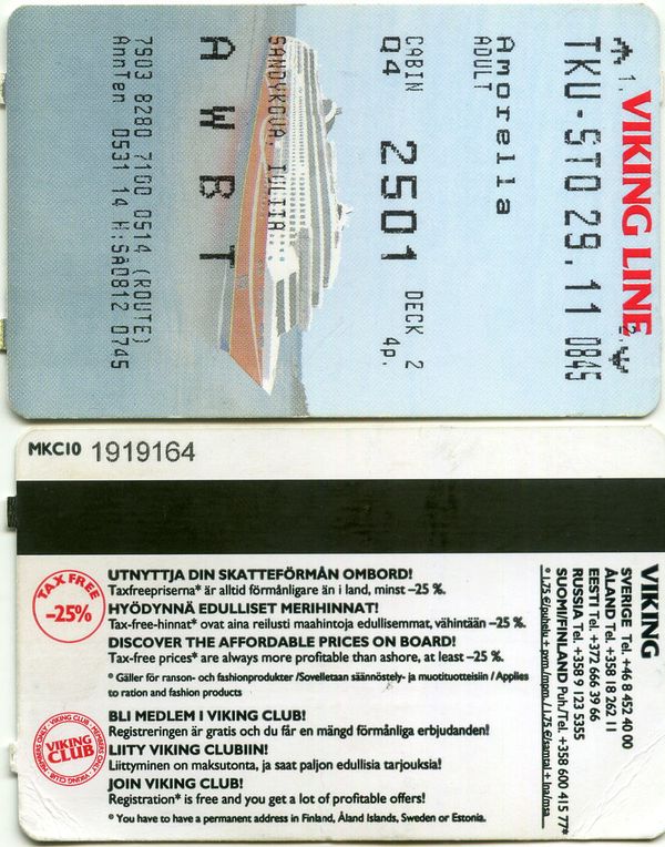 Билет на паром Турку-Стокгольм