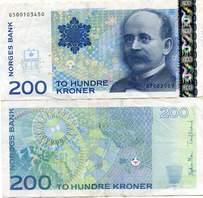 Бона 200 крон 2002-09гг из обращения Норвегия