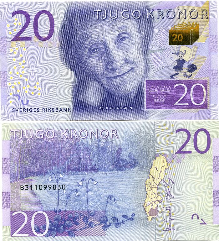 Бона 20 крон 2015г Швеция