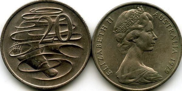 Монета 20 центов 1979г Австралия