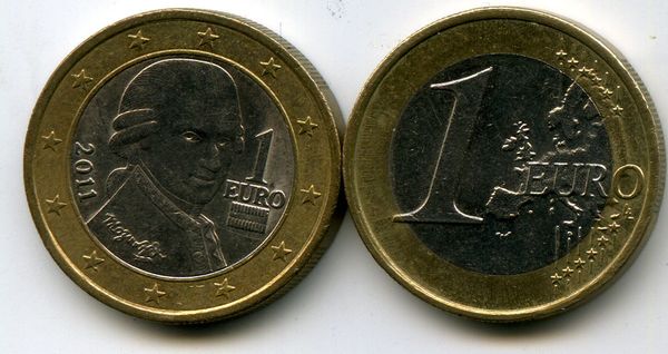 Монета 1 евро 2022г Австрия