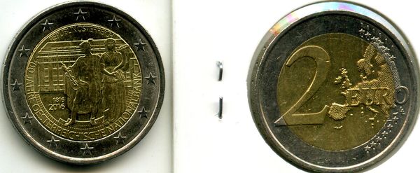 Монета 2 евро 2016г банк Австрия