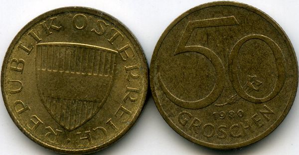 Монета 50 грош 1980г Австрия