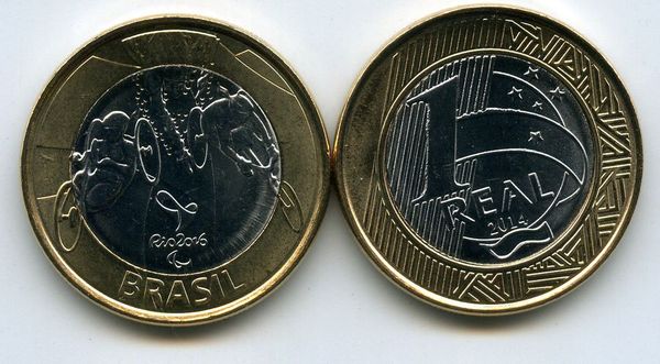 Монета 1 реал 2014г паратриатлон Бразилия