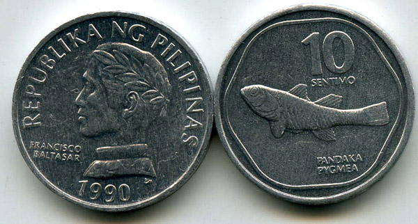 Монета 10 сентимос 1990г Филиппины