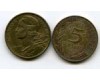 Монета 5 сентим 1986г Франция