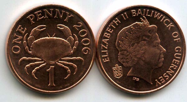 Монета 1 пенс 2006г Великобритания (Гернси)