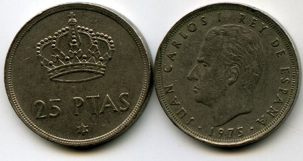 Монета 25 песет 1978г Испания