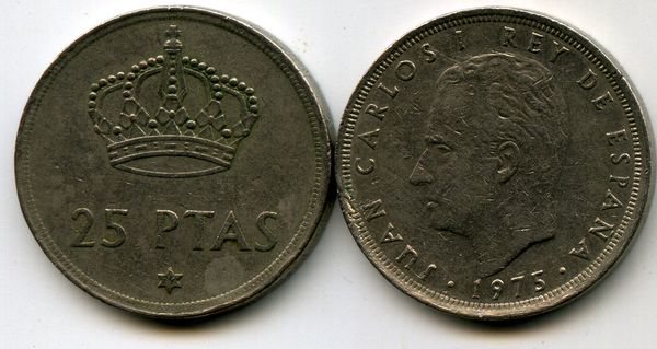 Монета 25 песет 1979г Испания