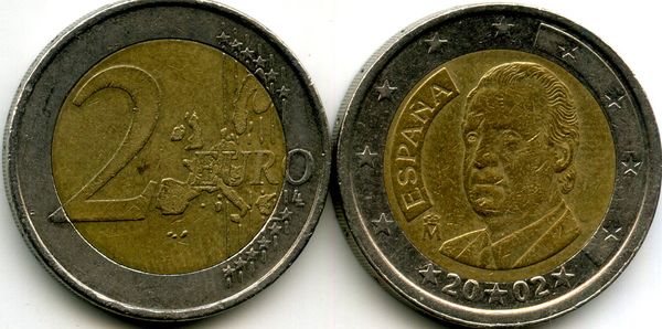 Монета 2 евро 2002г Испания