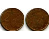 Монета 2 евроцента 2005г Испания