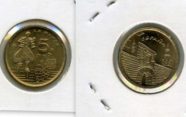 Монета 5 песет 1996г Испания