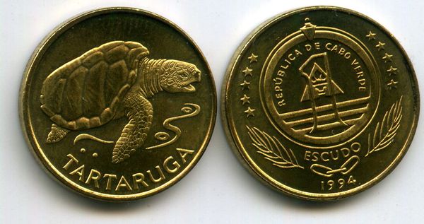 Монета 1 эскудо 1994г Кабо-Верде