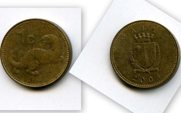 Монета 1 цент 2004г Мальта