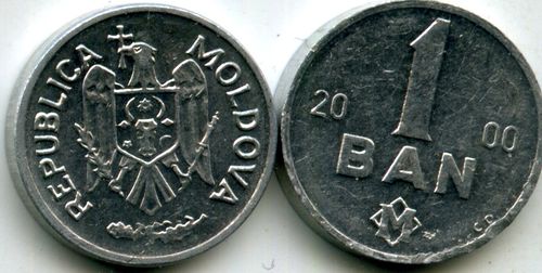 Монета 1 бани 2000г Молдавия
