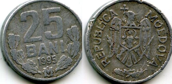 Монета 25 бани 1995г Молдавия