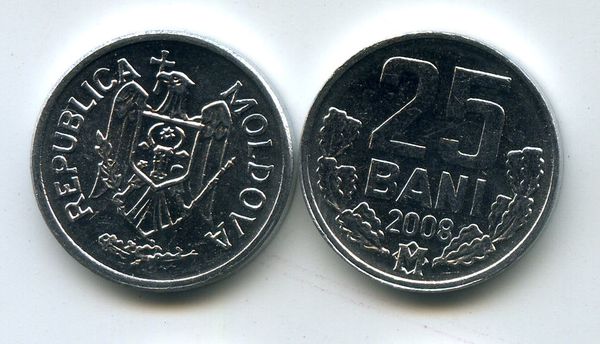 Монета 25 бани 2008г ац Молдавия