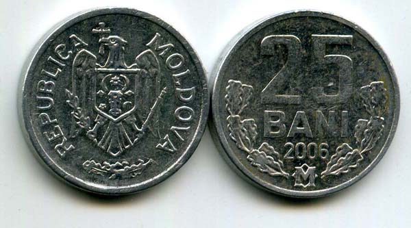 Монета 25 бани 2006г Молдавия