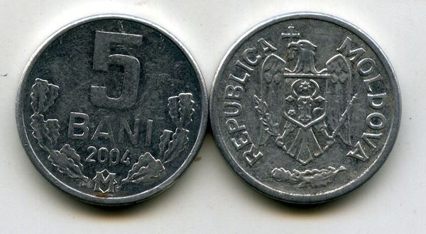 Монета 5 бани 2004г Молдавия