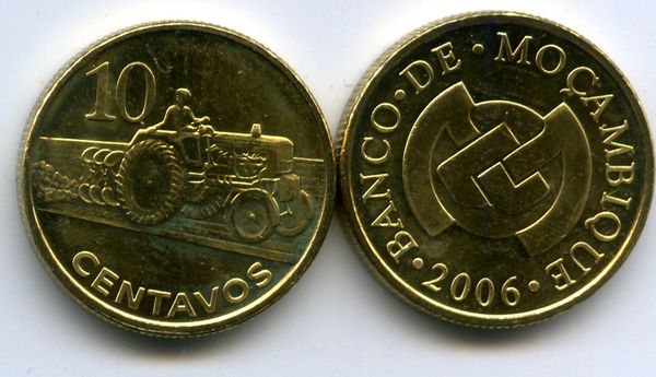 Монета 10 сентавос 2006г Мозамбик