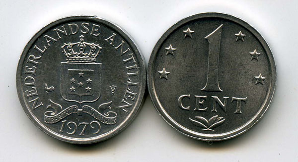 Монета 1 цент 1979г Нидерландские Антиллы