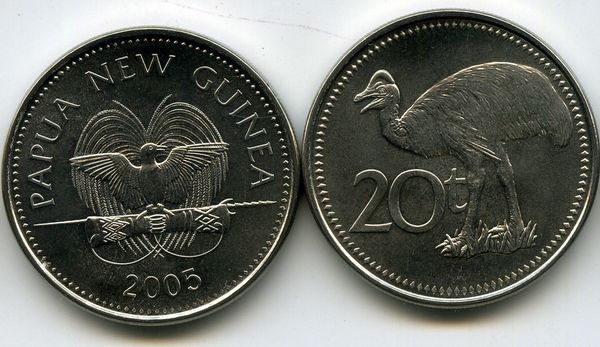 Монета 20 тоя 2005г Папуа Новая Гвинея