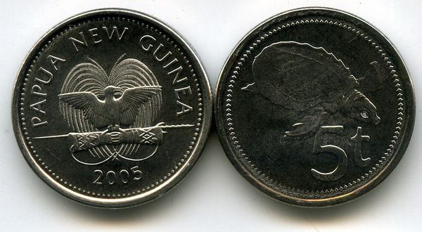 Монета 5 тоя 2005г Папуа Новая Гвинея